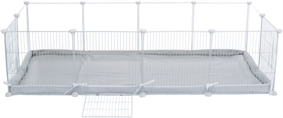 TRIXIE Bodem voor Indoorren 62460 - Beschermend tegen vocht, waterafstotend, vormvast met versterkte schuimrand - Grijs/Wit - 140x70 cm