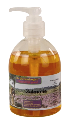 DIERENDROGIST Zalmolie met dispenser Glanzende vacht & hoog in omega-3/6 Vitamine E - 250 ml