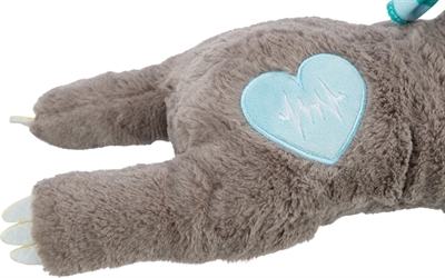 TRIXIE PLUCHE LUIAARD GRIJS MET HEARTBEAT VOOR PUPPY