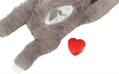 TRIXIE PLUCHE LUIAARD GRIJS MET HEARTBEAT VOOR PUPPY