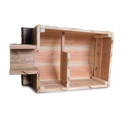 UTOPIA Egelhuis Groot - Labyrintingang tegen katten & vossen, gebrand Douglas hout (UV-bestendig) - Bruin - 68x42x31 cm