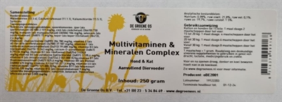 DE GROENE OS MULTIVITAMINEN / MINERALEN COMPLEX HOND / KAT