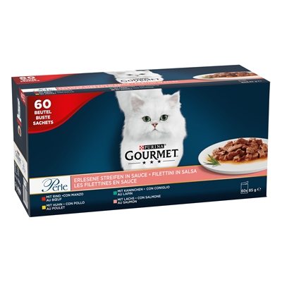 GOURMET PERLE MINI FILETS IN SAUS KIP / KONIJN / RUND / ZALM