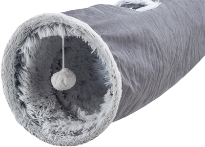 TRIXIE KATTEN SPEELTUNNEL HARVEY VELOURS / PLUCHE GRIJS