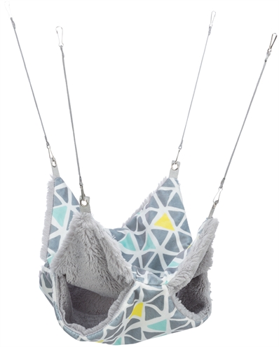 TRIXIE Hangmat SUNNY 2 verdiepingen zacht pluche voor grote hamsters en degoes - multicolor - 30x30 cm