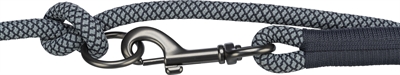 TRIXIE SOFT ROPE HONDENRIEM VERSTELBAAR ZWART / GRIJS
