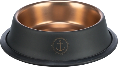 Trixie Be Nordic gamelle / bol d'eau inox / caoutchouc noir / bronze