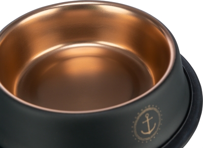 Trixie Be Nordic gamelle / bol d'eau inox / caoutchouc noir / bronze