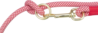 TRIXIE SOFT ROPE HONDENRIEM VERSTELBAAR ROOD / CREME