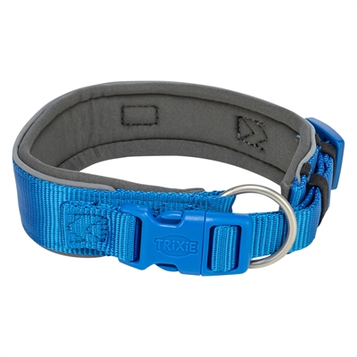 TRIXIE PREMIUM HALSBAND HOND EXTRA BREED ROYAL BLAUW / GRAFIET GRIJS