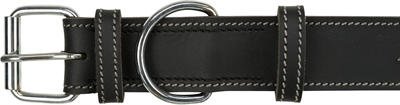 TRIXIE RUSTIC VETLEER HALSBAND HOND HEARTBEAT ZWART