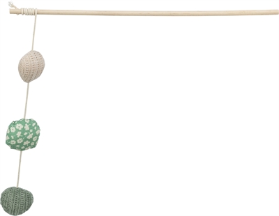 TRIXIE KATTENSPEELGOED KATTENHENGEL MET 3 BALLETJES HOUT MET CATNIP