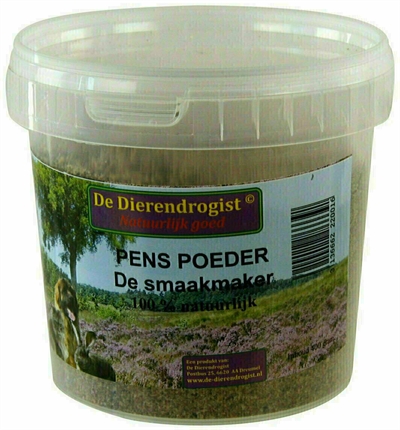 DIERENDROGIST Penspoeder Gemalen 100% natuurlijke smaakmaker, ondersteunt darmflora & rijk aan eiwitten - 400 g
