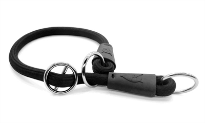 MORSO HALF SLIP HALSBAND HOND SOFT ROPE GERECYCLED BLACK ZWART