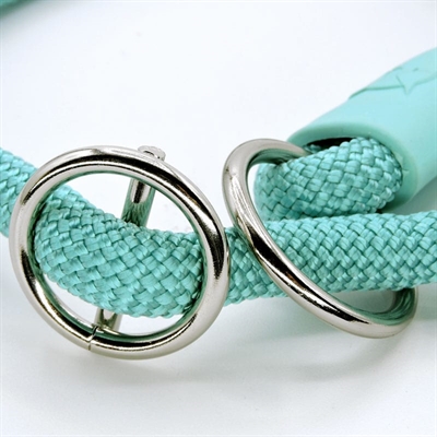 MORSO HALF SLIP HALSBAND HOND REGULAR ROPE GERECYCLED AQUAMARINE BLAUW
