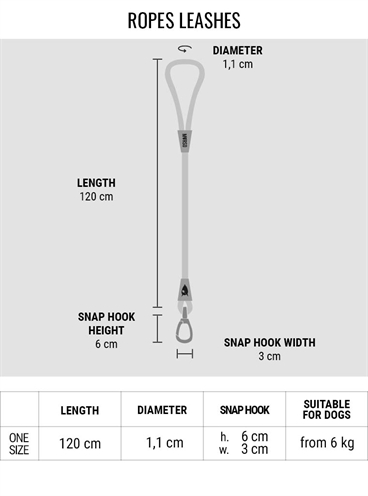 MORSO HONDENRIEM SOFT ROPE GERECYCLED GREY GRIJS