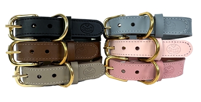 SAZZZ HALSBAND HOND BRAVEHEART CLASSIC LEER TAUPE