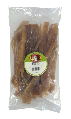 PETSNACK Hondenkauwsnack NEKSPIER 100% gerookt rundsvlees, ondersteunt gebit, smaakvol - Naturel - 30 cm / 1 kg
