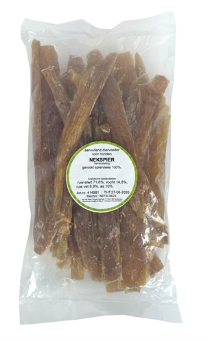 PETSNACK Hondenkauwsnack NEKSPIER 100% gerookt rundsvlees, ondersteunt gebit, smaakvol - Naturel - 30 cm / 1 kg