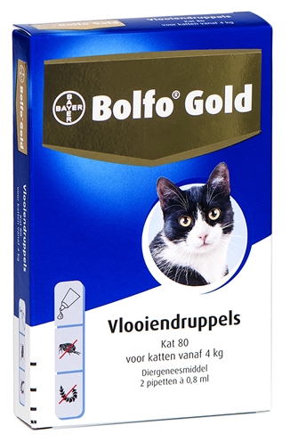 BOLFO GOLD Kat vlooiendruppels Imidacloprid – doodt vlooien snel, 4 weken bescherming - 1 pipet - vanaf 4 kg
