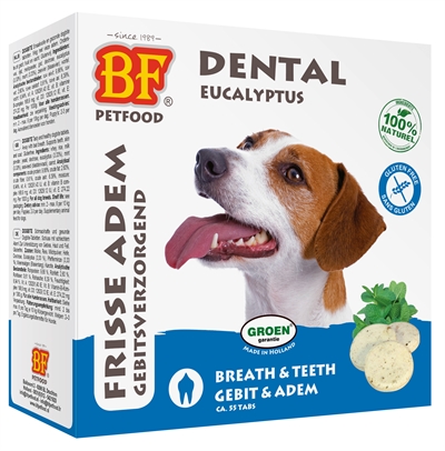 BF PETFOOD Hondensnoep DOGBITE Naturel - Gebitsverzorgend & frisse adem | Eucalyptus & munt - 55 stuks (90 g)