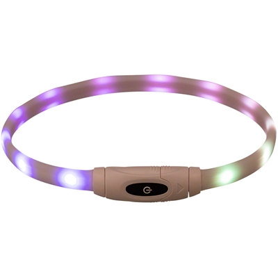 TRIXIE LICHTGEVENDE HALSBAND HOND USB SILICONEN OPLAADBAAR MEERKLEURIG