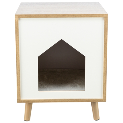 TRIXIE KATTENMAND HUIS ISA HOUTLOOK LICHTBRUIN / WIT
