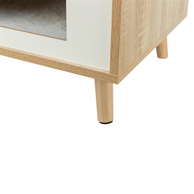 TRIXIE KATTENMAND HUIS ISA HOUTLOOK LICHTBRUIN / WIT
