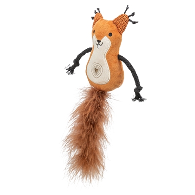 TRIXIE EEKHOORN PLUCHE MET VEERSTAART MET CATNIP