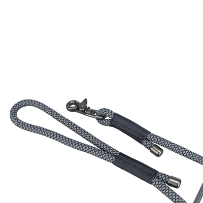 TRIXIE HONDENRIEM SOFT ROPE ZWART / GRIJS