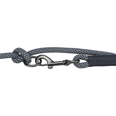 TRIXIE HONDENRIEM SOFT ROPE VERSTELBAAR ZWART / GRIJS