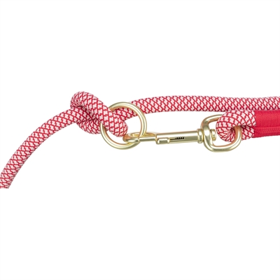 TRIXIE HONDENRIEM SOFT ROPE VERSTELBAAR ROOD / CREME