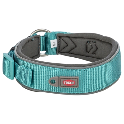 TRIXIE HALSBAND HOND PREMIUM EXTRA BREED AQUA / GRAFIET GRIJS