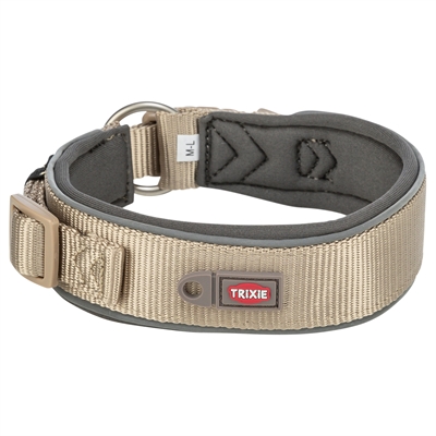 TRIXIE HALSBAND HOND PREMIUM EXTRA BREED ZAND / GRAFIET GRIJS