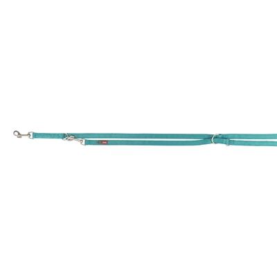 TRIXIE HONDENRIEM PREMIUM VERSTELBAAR TWEELAAGS AQUA