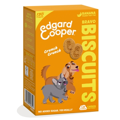 EDGARD & COOPER Hondensnack Adult Biscuit Banaan Pindakaas Verse ingrediënten - Glutenvrij - 400 g