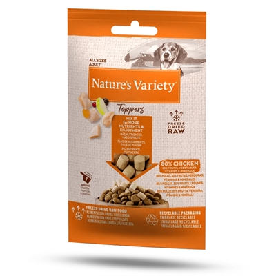 Natures Variety Freeze Dried Toppers Chicken hondensnacks