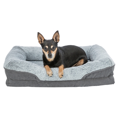 Trixie Vital Lino hoekig orthopedische mand pluche/memory foam 70x55 cm