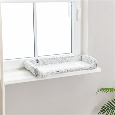 TRIXIE Ligmat Calida Warmtereflecterend, zacht schapenvachtgevoel en slipvast - Wit/Grijs - 60x25 cm