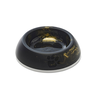 SAVIC VOERBAK KAT DELICE MARBLE ZWART / GOUD
