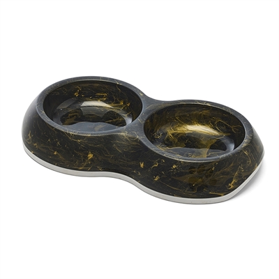 SAVIC VOERBAK DELICE DUBBEL MARBLE ZWART / GOUD