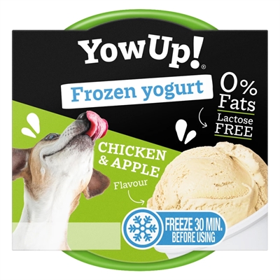 YOWUP Frozen Yoghurt traktatie Chicken & Apple Lactosevrij vetvrij hersluitbare cup - 110 g