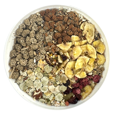 HARECO Agapornisvoer Agapornis Select met Pellets Luxe zaadmix met pellets, gojibessen en bananenchips - Mix - 1,8 kg