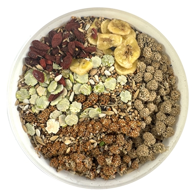 HARECO Zaadmix Agapornis Select Zonder Pellets Met gojibessen & trosgierst - 1,8 kg