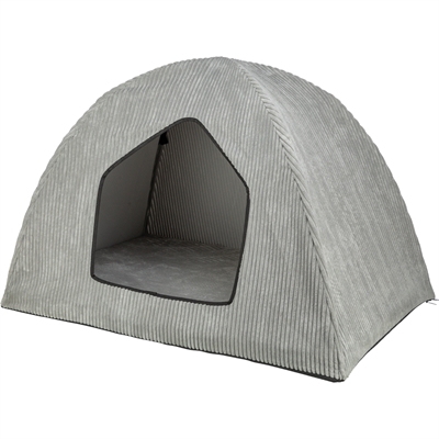 TRIXIE Hundebett Zelt Jonna Vital orthopädisch visco-elastischer Memory Foam, zeltförmig, abnehmbarer Bezug - Hellgrau - 75×55×55 cm