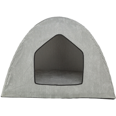 TRIXIE Hundebett Zelt Jonna Vital orthopädisch visco-elastischer Memory Foam, zeltförmig, abnehmbarer Bezug - Hellgrau - 75×55×55 cm