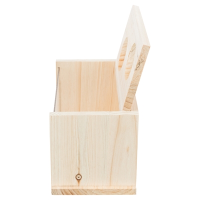 TRIXIE Zandbak Hamster/Gerbil - plexiglas venster, 2 ingangen, bevordert vacht- & nagelverzorging - Onbehandeld hout - 28x15