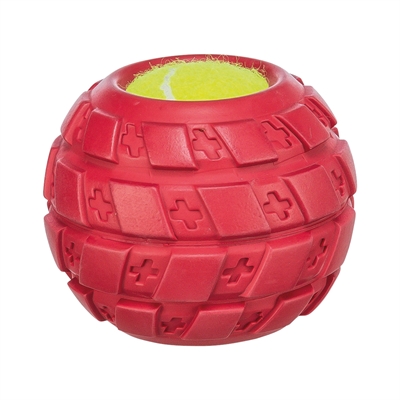 TRIXIE TENNISBAL IN RUBBER BAND NATUURRUBBER