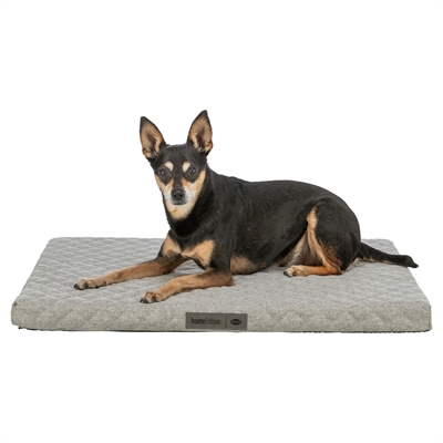 TRIXIE Hundekissen Noah Vital orthopädisch mit Memory Foam 5 cm, rutschfeste Unterseite, abnehmbarer Bezug - Hellgrau - 90x65 cm