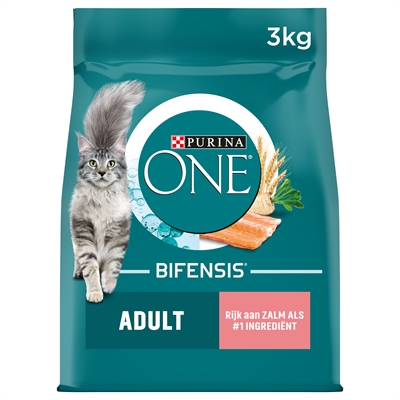 Purina ONE Adult zalm kip varken kattenvoer droog 3 kg